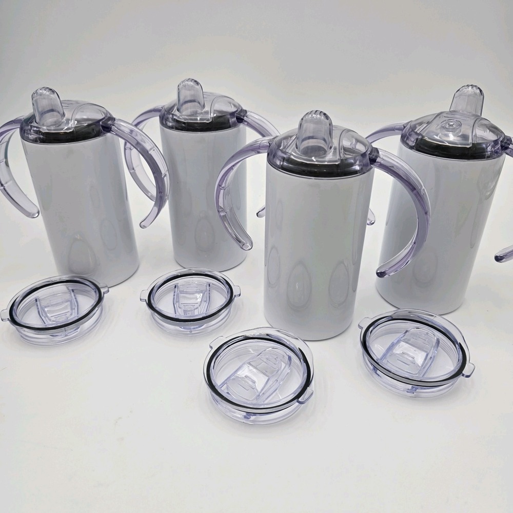 Lot of 4 Sublimation Blank‎ Sippy Cups 12oz Stainless Steel Baby Bottle...